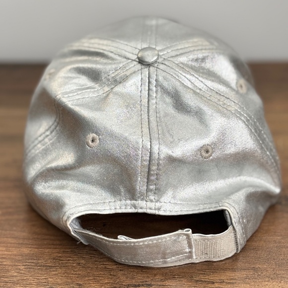 Disney Parks MICKEY MOUSE Hat Shiny SILVER Cap Adult Strapback Embroidered NEW - Picture 7 of 13